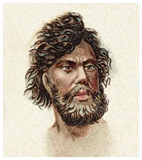 Old chromolithograph illustration of Ethnology - Aboriginal Australian Old chromolithograph illustration of Ethnology - Aboriginal Australian