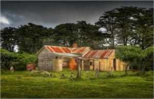 Old and derelict, abandoned farmhouse in the countryside of King Island, Tasmania Old and derelict, abandoned farmhouse in the countryside of King Island, Tasmania