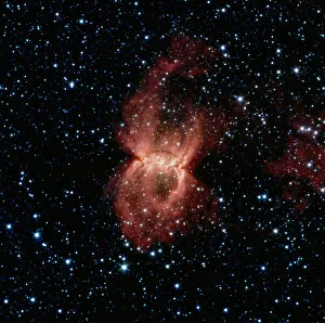 Opposing groups of forming stars, satellite view Opposing groups of forming stars, satellite view