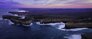Panoramic aerial view of the Great Ocean Road at sunrise Panoramic aerial view of the Great Ocean Road at sunrise
