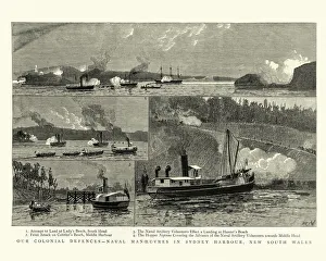 Royal navy manoeuvres in Sydney Harbour, New South Wales, 1880s Royal navy manoeuvres in Sydney Harbour, New South Wales, 1880s