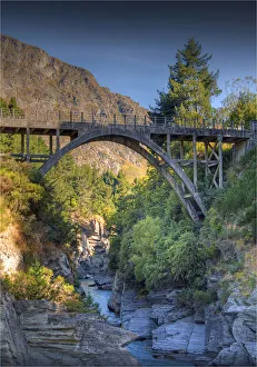 Shotover river and bridge near Queenstown, South Island, New ZealandS Shotover river and bridge near Queenstown, South Island, New ZealandS