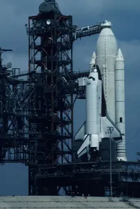 Space Shuttle Launch Prints: Columbia Space shuttle preparing for launch