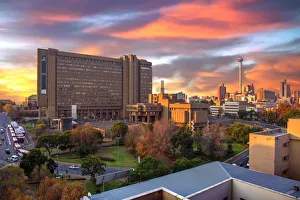 Sunset View of City Council Building and Hillbrow Tower (JG Strijdom Tower), Johannesburg Sunset View of City Council Building and Hillbrow Tower (JG Strijdom Tower), Johannesburg