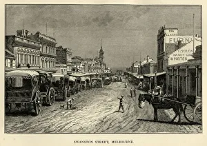 Swanston Street, Melbourne, Australia, 19th Century Swanston Street, Melbourne, Australia, 19th Century