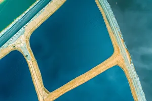 Tailing ponds as seen from a drone point of view, New South Wales, Australia Tailing ponds as seen from a drone point of view, New South Wales, Australia