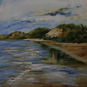 Tranquil Australian Beach Seascape Oil Painting Tranquil Australian Beach Seascape Oil Painting