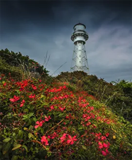 A view to Currie Lighthouse on the rugged and wildly beautiful coastline in the path of A view to Currie Lighthouse on the rugged and wildly beautiful coastline in the path of