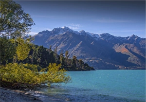 A view of Lake Wakatipu, on the road to Glenorchy, near Queenstown on the South Island of New Zealand A view of Lake Wakatipu, on the road to Glenorchy, near Queenstown on the South Island of New Zealand