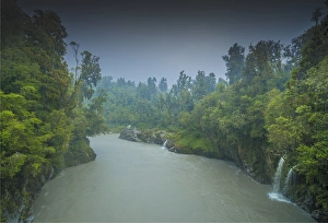 A wet day in the Hokitika Gorge, south island, New Zealand A wet day in the Hokitika Gorge, south island, New Zealand