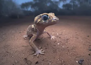 Wild barking gecko (Underwoodisaurus milii) from mallee habitat in arid Australia Wild barking gecko (Underwoodisaurus milii) from mallee habitat in arid Australia