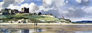 Bamburgh Castle, Northumberland, BR (NER) carriage print, c 1950s Bamburgh Castle, Northumberland, BR (NER) carriage print, c 1950s
