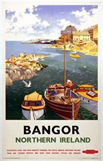Framed Print of Bangor, Northern Ireland, BR poster, 1955
