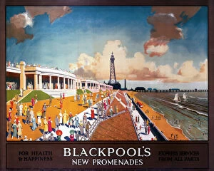 Images Dated 29th July 2003: Blackpools New Promenades, LMS poster, 1923- 1947