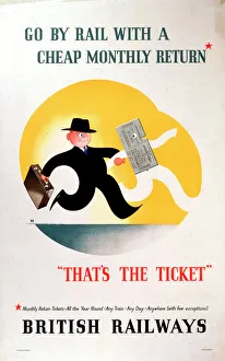 BR Poster: Go by Rail with a cheap Monthly BR Poster: Go by Rail with a cheap Monthly
