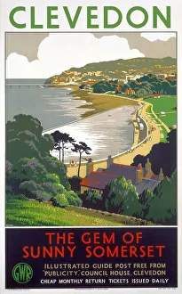 Clevedon - The Gem of Sunny Somerset, GWR poster, 1939 Clevedon - The Gem of Sunny Somerset, GWR poster, 1939