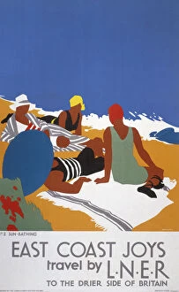 Images Dated 19th February 2003: East Coast Joys No 2 - Sun-bathing, LNER poster, 1931