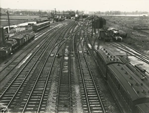 Ely station, view Northwards into the station, end of goods shed at the extreme left Ely station, view Northwards into the station, end of goods shed at the extreme left