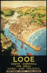 Cornwall Prints: Looe Print, Cornwall GWR Poster, 1930