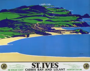 Cornwall Prints: St Ives Print, a 1935 GWR poster