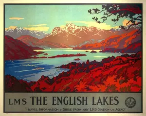 The English Lakes Print, a vintage railway poster from 1923-1947