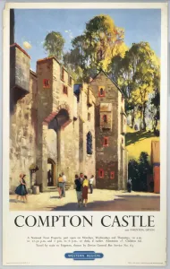 1950s Railway Advertising Prints: Compton Castle, BR (WR) poster, 1950s