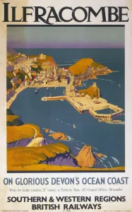 Devon Prints: Ilfracombe Print: A large-format poster of a Devon coastal town