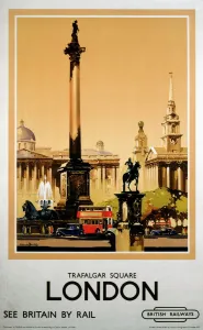 British Railways Poster Prints: London - Trafalgar Square, BR(LMR) poster, 1948-1965
