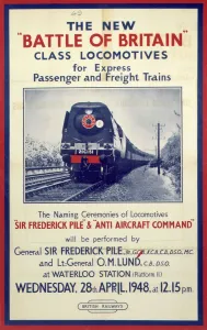 Waterloo Station Prints: The New Battle of Britain Class Locomotives Print, 1948