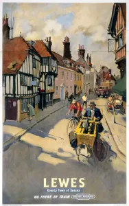 Lewes Print, 1955 Railway Poster