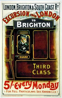 Excursion from London to Brighton, LBSCR poster, 1901 Excursion from London to Brighton, LBSCR poster, 1901