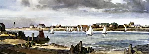 Felixstowe Ferry, Suffolk, BR (ER) carriage print, c 1950s Felixstowe Ferry, Suffolk, BR (ER) carriage print, c 1950s