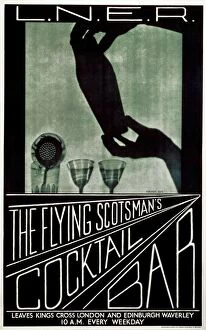 Trains Collection: The Flying Scotsmans Cocktail Bar, LNER poster, c 1930s