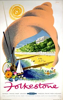 Folkestone, BR (SR) poster, 1948-1965 Folkestone, BR (SR) poster, 1948-1965
