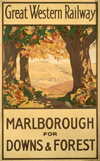 Marlborough for Downs & Forest, GWR poster, 1927 Marlborough for Downs & Forest, GWR poster, 1927