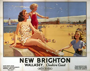 New Brighton - Wallasey, Cheshire Coast, BR (LMR) poster, 1949 New Brighton - Wallasey, Cheshire Coast, BR (LMR) poster, 1949