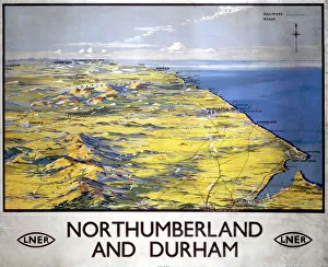 Northumberland and Durham, LNER poster, 1923-1947 Northumberland and Durham, LNER poster, 1923-1947