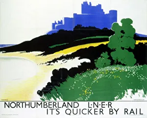 Northumberland: Its Quicker by Rail, LNER poster, 1934 Northumberland: Its Quicker by Rail, LNER poster, 1934