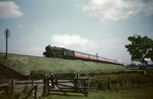 Prints of Train passing through the railway track, by J.F Henton. England, 1970s Panoramic Prints: Train Print, Panoramic View