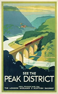 Trains Collection: See the Peak District, LMS poster, 1923-1947