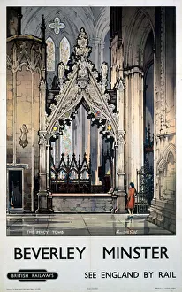 The Percy Tomb, Beverley Minster, BR poster, c 1960 The Percy Tomb, Beverley Minster, BR poster, c 1960