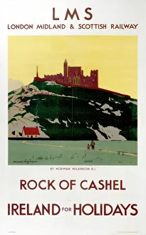 Rock of Cashel, LMS poster, c 1930s Rock of Cashel, LMS poster, c 1930s