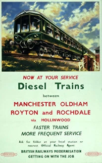 Images Dated 24th September 2007: Now at you service - Diesel trains... BR (LMR) poster, 1950