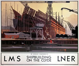 Shipbuilding on the Clyde, LNER/LMS poster, 1923-1947 Shipbuilding on the Clyde, LNER/LMS poster, 1923-1947