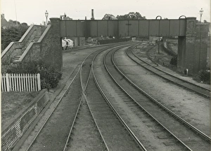 South end of station, from passengers footbridge, looking towards Marks Tey. Base South end of station, from passengers footbridge, looking towards Marks Tey. Base