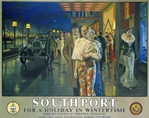 Images Dated 19th February 2003: Southport, For a Holiday In Wintertime, LMS poster, 1925