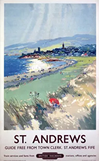 St Andrews, BR (ScR) poster, c 1950s St Andrews, BR (ScR) poster, c 1950s