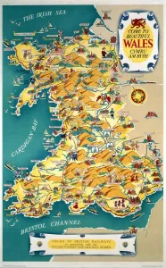 British Railways Poster Prints: Come to Beautiful Wales, BR (LMR) poster, 1948-1965