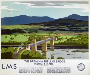 The Britannia Tubular Bridge Print, a 1923-1947 LMS poster