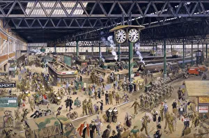 Waterloo Station, watercolour for an SR poster, 1948 Waterloo Station, watercolour for an SR poster, 1948